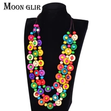 Богемное этническое длинное ожерелье модное богемное ювелирное изделие 2 цвета ручная работа Кокосовая ракушка бусы колье ожерелье для женщин