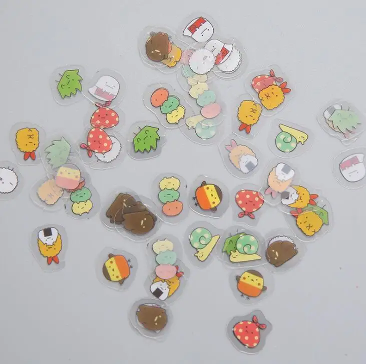 

80pcs/lot DIY Cute Kawaii Transparent PVC Stickers Lovely Sticker Pack For Home Decoration Student school scrapbook photo decor
