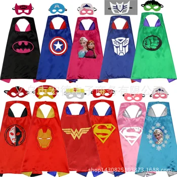 Manufacturers supply children s cartoon hero cloak custom wholesale new double Halloween superman