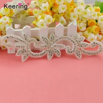 

Keering Hot Sale Shiny Flower Rhinestone Trimming For Bridal Decoration