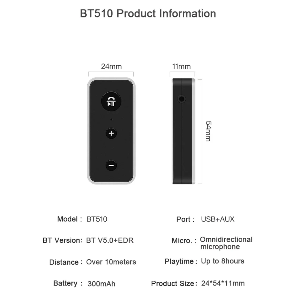 3,5 мм разъем AUX Bluetooth 5,0 EDR Громкая связь автомобильный комплект стерео беспроводной аудио приемник с микрофоном автомобильное радио mp3-плеер адаптер