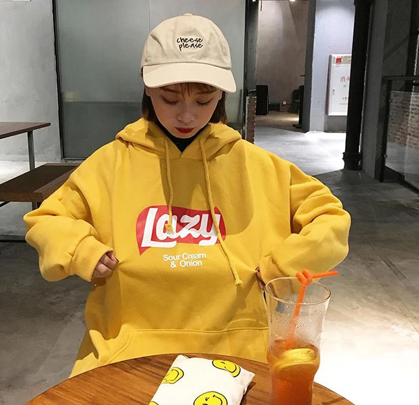 Lazy hoodie yellow Clearance