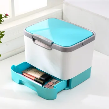 

Multifunctional Portable cosmetic case with mirror Desktop storage box 25*20*20CM