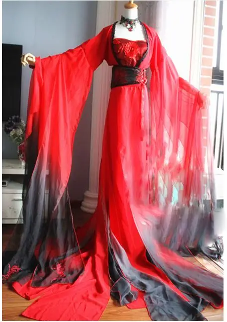 Jun Muyao 3 вида конструкций красный Меч леди Hanfu костюм Lan Ruo красная Невеста свадьба Hanfu ТВ Играть аниме мобильная игра косплей Hanfu