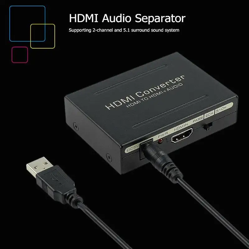 HDMI к видео аудио экстрактор адаптер конвертер сплиттер SPDIF + RCA L/R| |