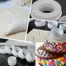 6 шт круглые пластиковые зубчатые рифленые Реверсивные печенья торт резак 7M35
