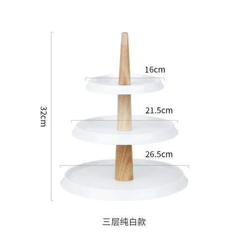 Полдень закуска к чаю стойки керамика Гранит 3 слоя Фруктовая тарелка гостиная домашняя многослойная торт десертный стол дисплей стенд - Цвет: A