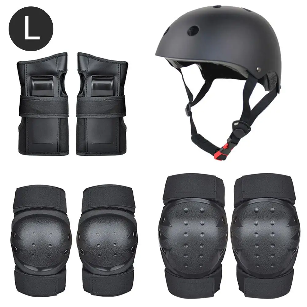 Pink set L 7 шт. детская Защитная Экипировка скейтборд-ролики BMX катание на самокате защитное оборудование детское роликовое катание на велосипеде - Цвет: Pink set L