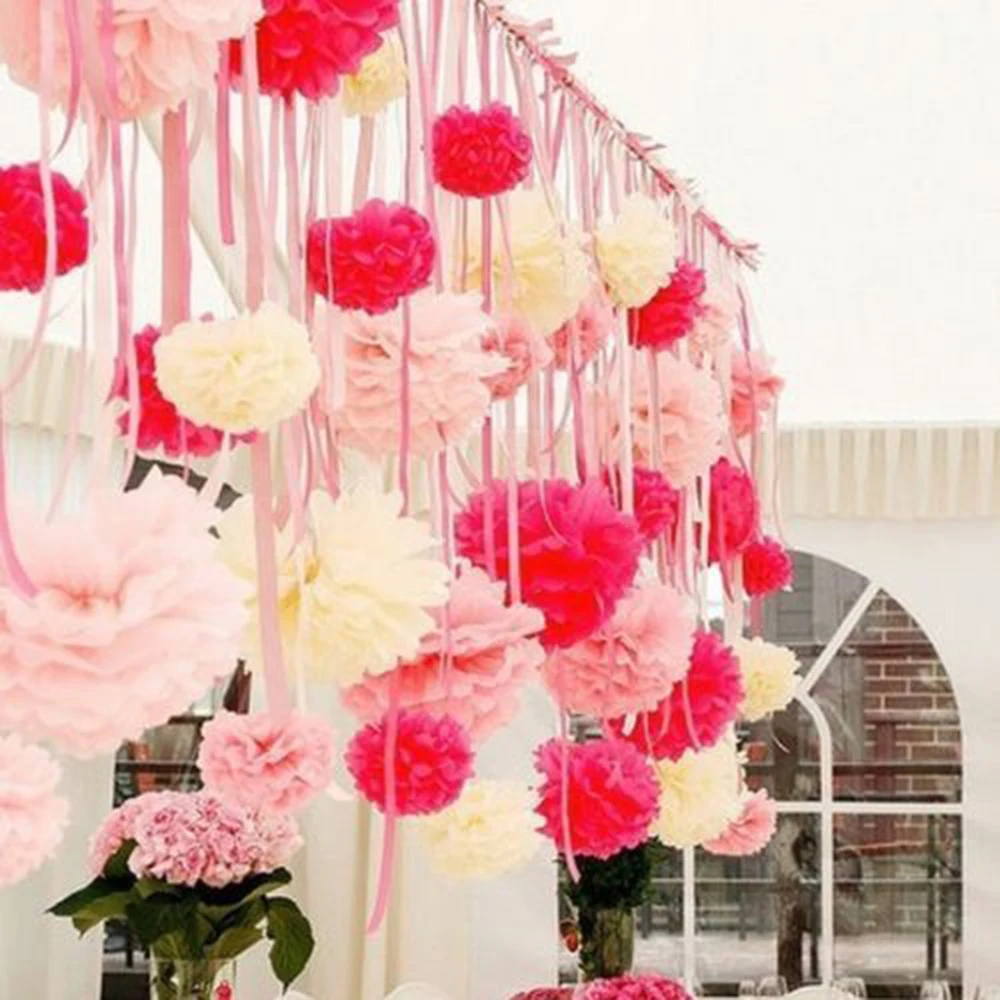 4pc 10 inch(25cm) Decorative Tissue Paper Pom Poms...