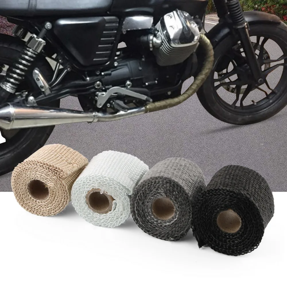 LEEPEE изоляционная лента Стекло волокна 50 мм x 1,5 м Аксессуары для мотоциклов тепловая изоляционная пленка бумага для выхлопной трубы для мотоцикла лента