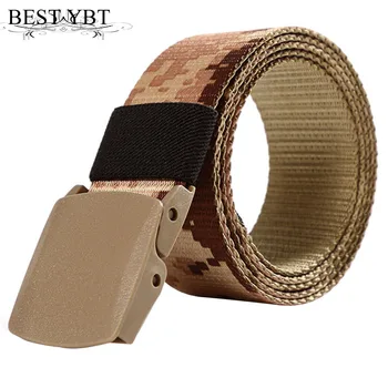 

Best YBT Unisex Nylon belt Plastic smoother buckle belt Anti-allergic ACU digital camouflage outdoor sports nylon men belt