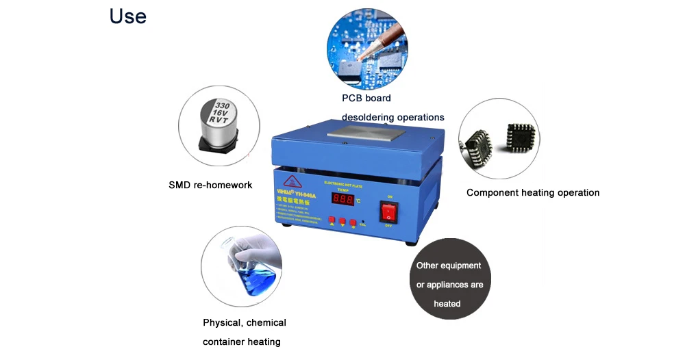 YIHUA 946A подогрев станции SMD преднагревательная станция Портативный Электронная Печатная плата BGA рабочая станция алюминий подогрев станции