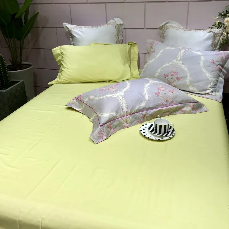 Waliicorners 4pcs Collection Floral print Duvet cover 100%Cotton Soft Bedding Set queen size king Bed sheets or fitted sheet pillow shams 43 IMG_6620
