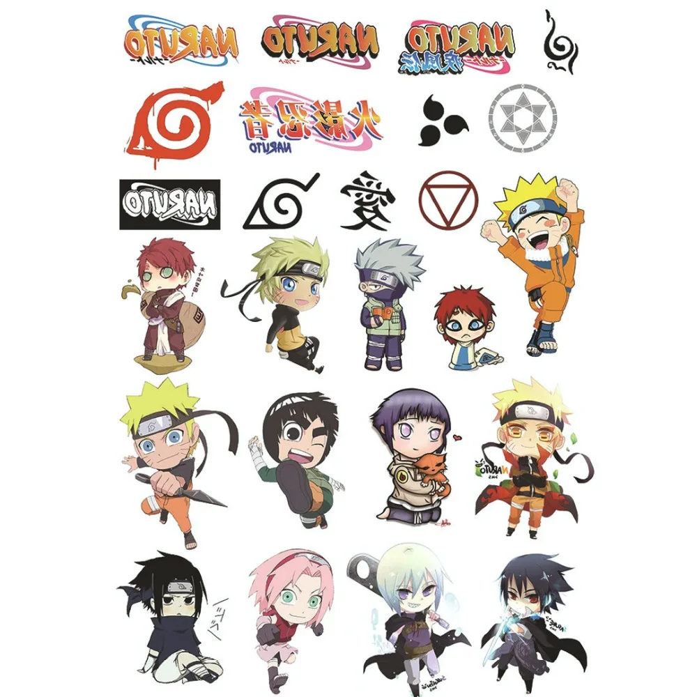 

25pcs/set Anime Stickers Naruto Waterproof Temporary Tatto Sticker for Any Part of the Body Toys Stickers