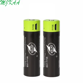 

ZNTER 2Pcs 18650 Rechargeable battery 3.7V 1500mAh USB lithium polymer rechargeable battery