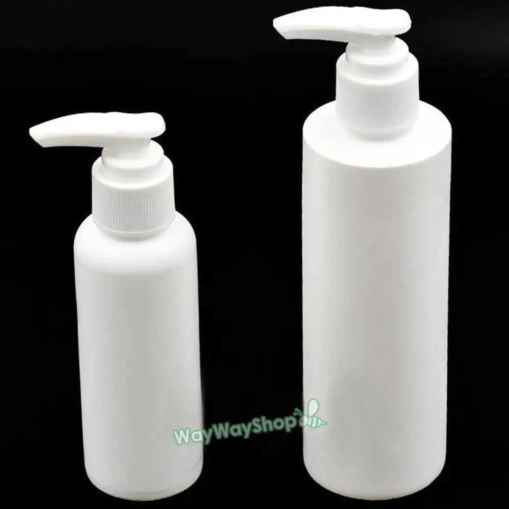 5 Pcs Empty White Refillable Dispenser Pump Bottles For Soap Body