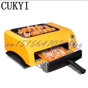 

CUKYI 15L Mini Baking Oven Electric Oven for Baking pizza machine 1300W Orange Time-control Two layers baker
