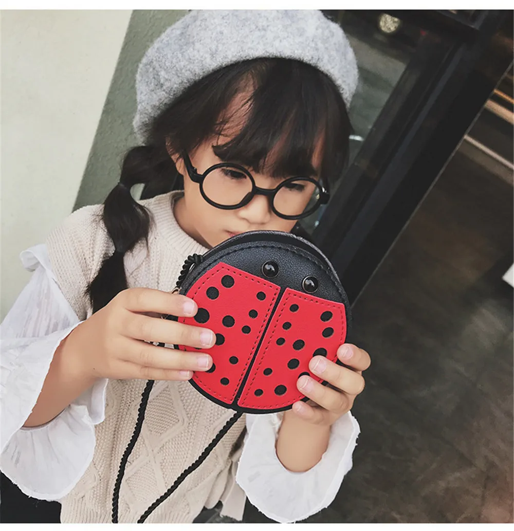

Plush Backpacks Cute Children Girl Bags Bee Ladybug Snails Baby Girl Crossbody mini shoulder bag PU carry gift for kid 2019