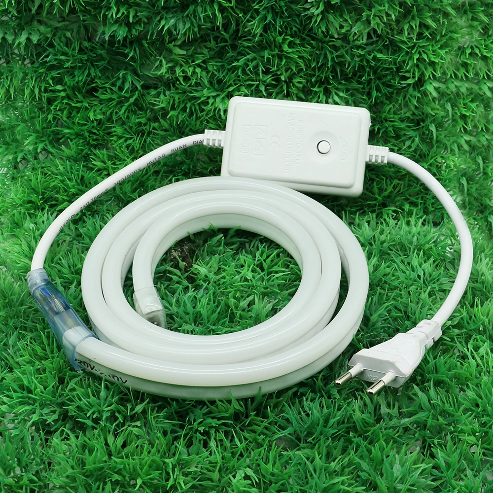 

Tanbaby Neon LED Strip AC220V SMD5050 80LED/M RGB Flexible Light Waterproof IP67 with EU Plug RGB Controller Outdoor Ribbon Tape