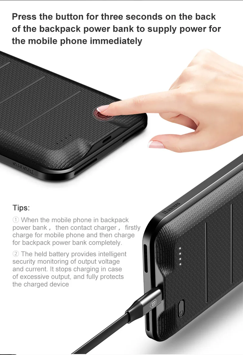 baseus magnetic battery charger case for iphone 7 7 plus 2500mah 3650mah external backup battery case for iphone 7 power bank