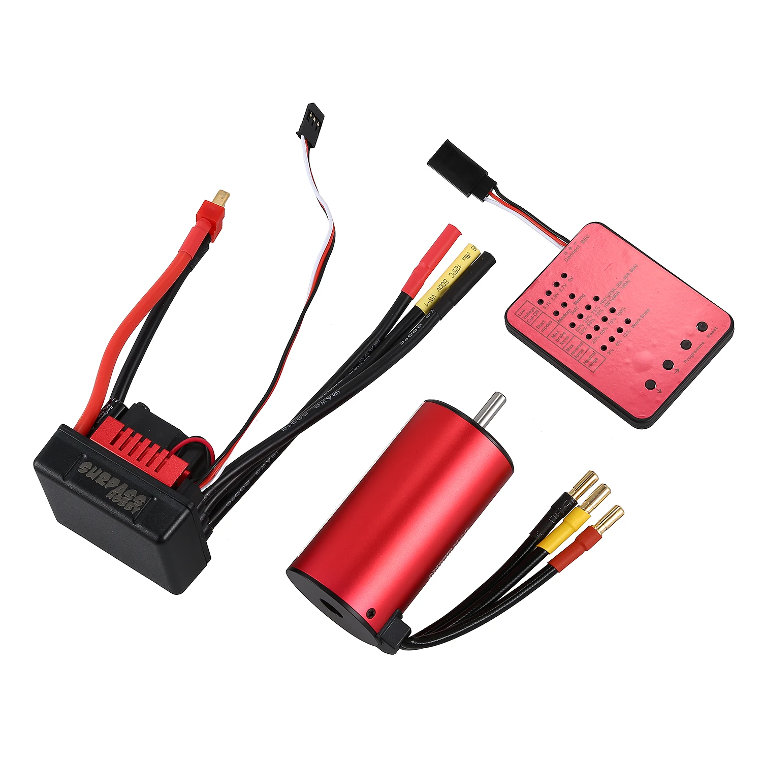 

HOT SALE SURPASS HOBBY S3670 2150KV Sensorless Brushless Motor 120A Brushless ESC and Program Card Combo Set for 1/8 RC Car Tr