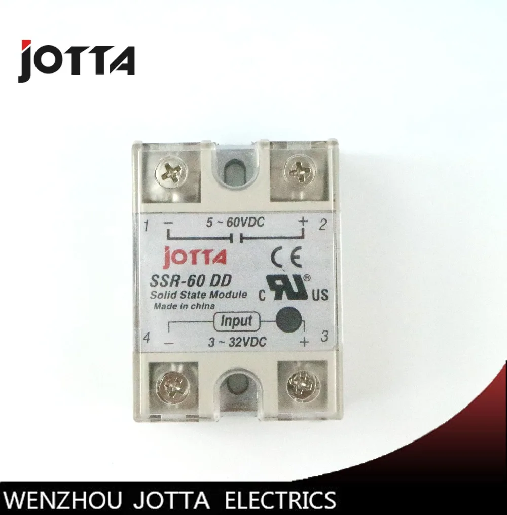 

SSR -60DD DC control DC SSR white shell Single phase Solid state relay 60A input 3-32V DC output 5~60V DC