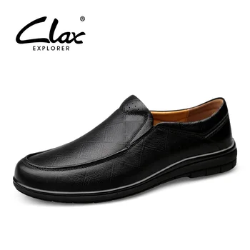 

CLAX Man Formal Shoes Genuine Leather 2019 Spring Summer Black Male Leather Dress Shoe Soft Breathable Men's Wedding Footwear