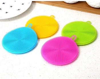 

500pcs Multi-function Magic Silicone Dish Bowl Cleaning Brushes Scouring Pad Pot Pan Wash Brushes Cleaner 6 Colors wen6048