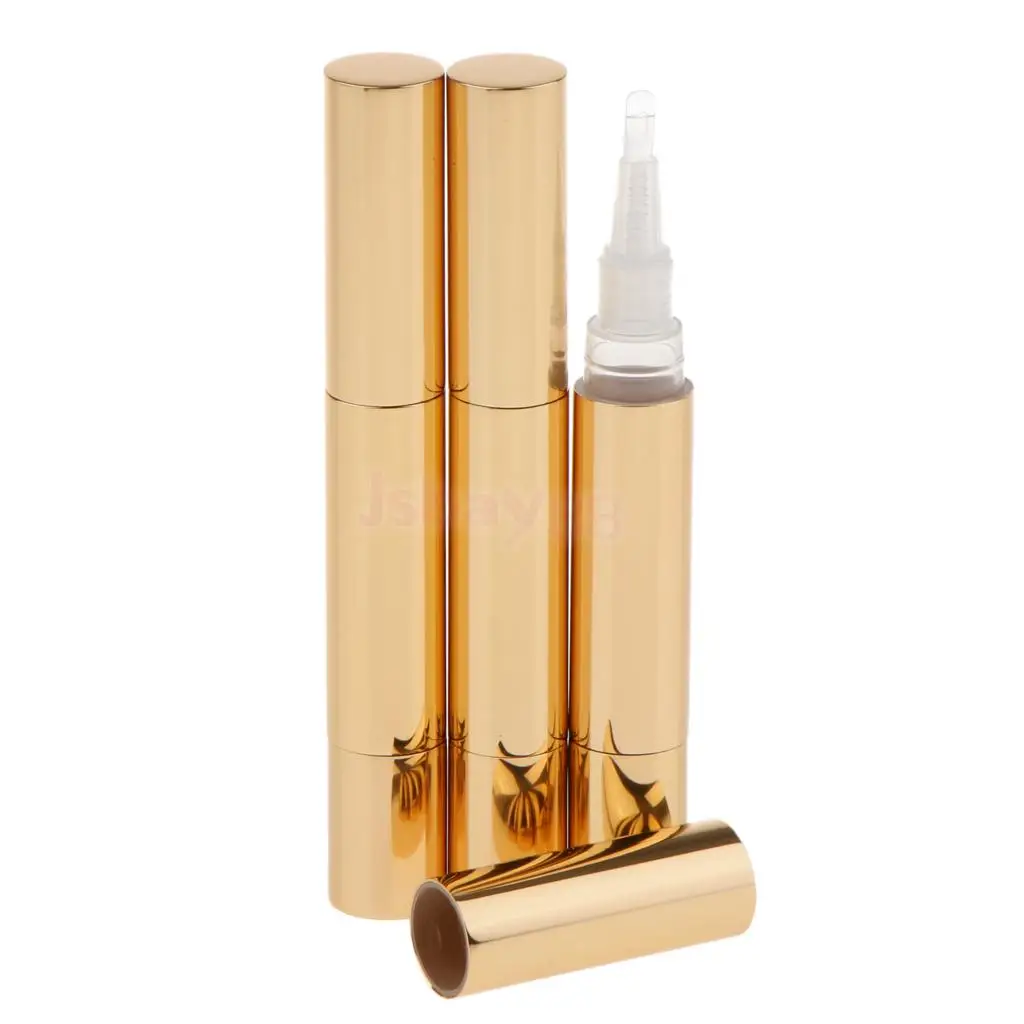 

3 Pieces 5ml Empty Twist Pen Cosmetic Tubes Container Lip Gloss Refillable Vials Gold/ Silver/ Clear