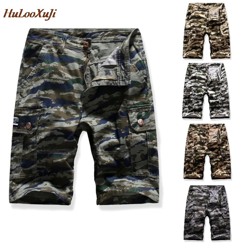 HuLooXuJi мужские Летние Шорты хлопковые военные пляжные шорты свободные рабочие короткие брюки Размер США: 30-38