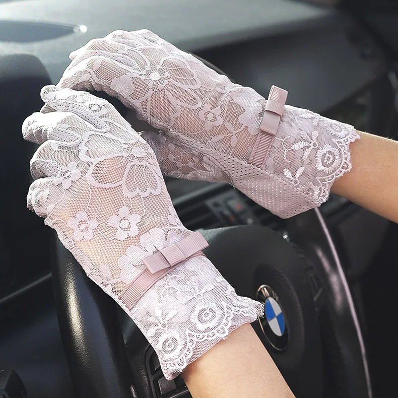 

Woman Lace Cycling Driving Screen Touch Gloves Breathable Flower Retro Shade Gloves Banquet Cosplay Performance Outdoor Gloves