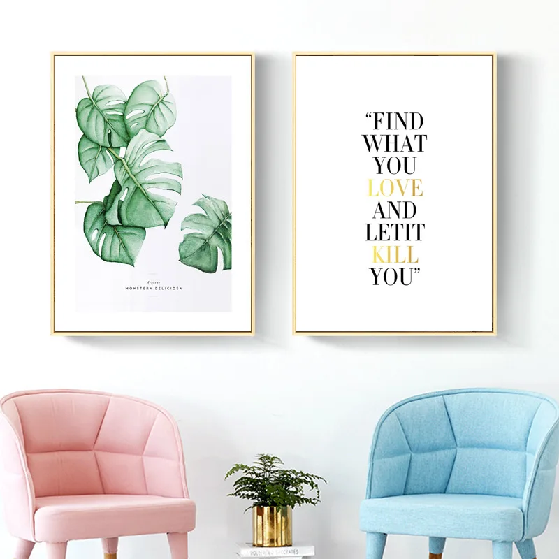 

Watercolor Plant Posters Prints Nordic Wall Art Canvas Painting Quote Wall Pictures For Living Room HD2322