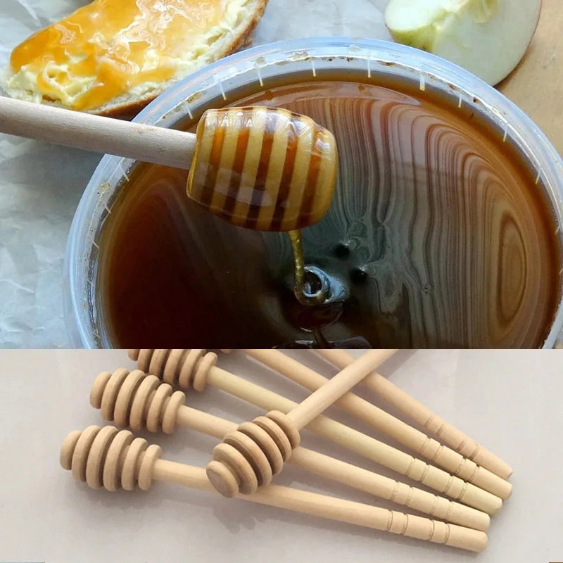 

2Pc/1Pc Practical Long Handle Wood Honey Spoon Mixing Stick Dipper For Honey Jar Coffee Milk Tea Supplies Kitchen Tools