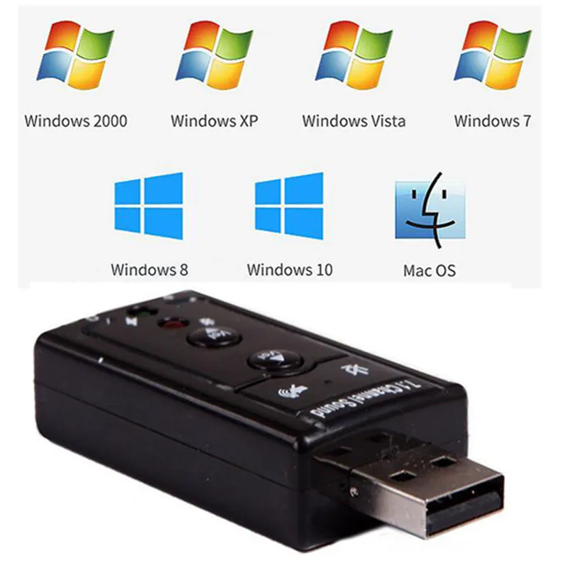 T 7.1 External USB Sound Card USB to Jack 3.5mm Headphone Audio Adapter Micphone For Mac Win Compters Android Linux Free Shipping (5)
