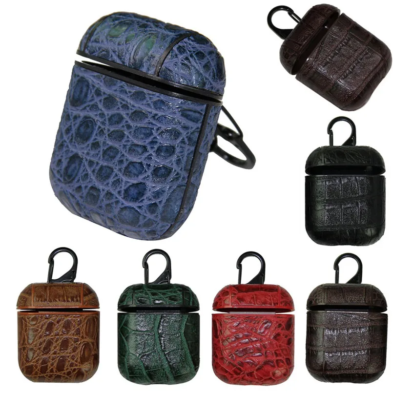 

PU Leather Case ForApple Airpods Air pods 1th Protective Cover Protector Pouch Minimalistic Design Scuff Protection 40AP4