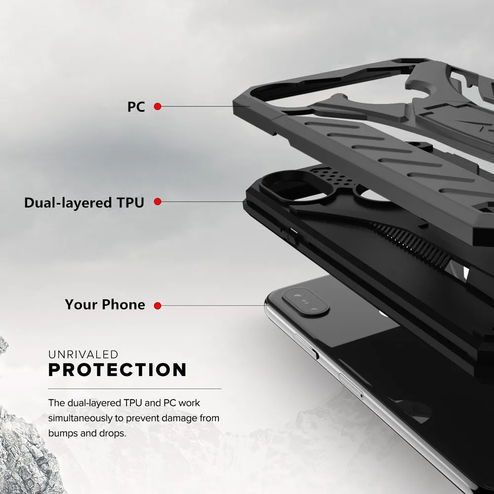 

luxury Armor Case for Samsung Galaxy S7 Edge S8 S9 Plus Note 5 8 Full-body Protective Skin Stand PC+TPU Shockproof Back Cover