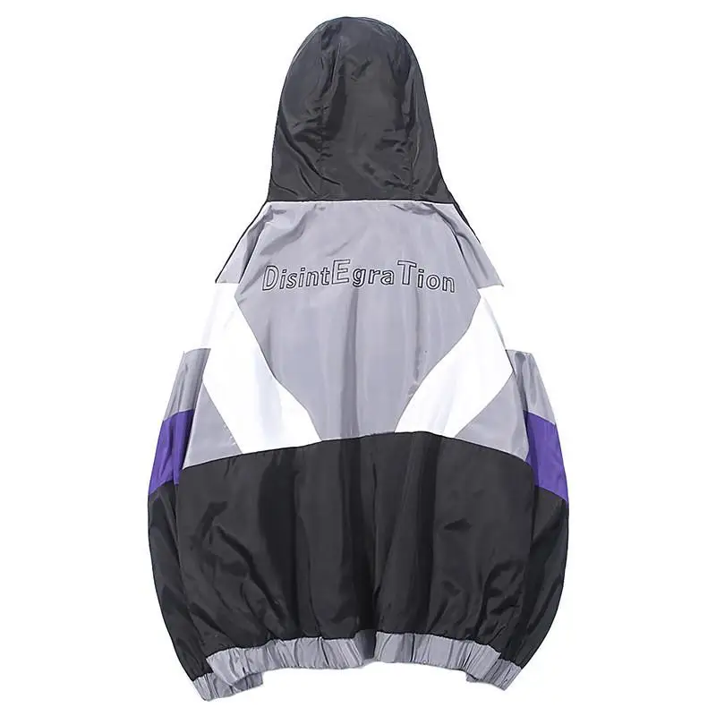 2019 Wind Breaker Jacket Men Autumn Hip Hop Men Jacket Streetwear Color Block Hoodie Jackets Coats Hipster Harajuku Mens Jacket