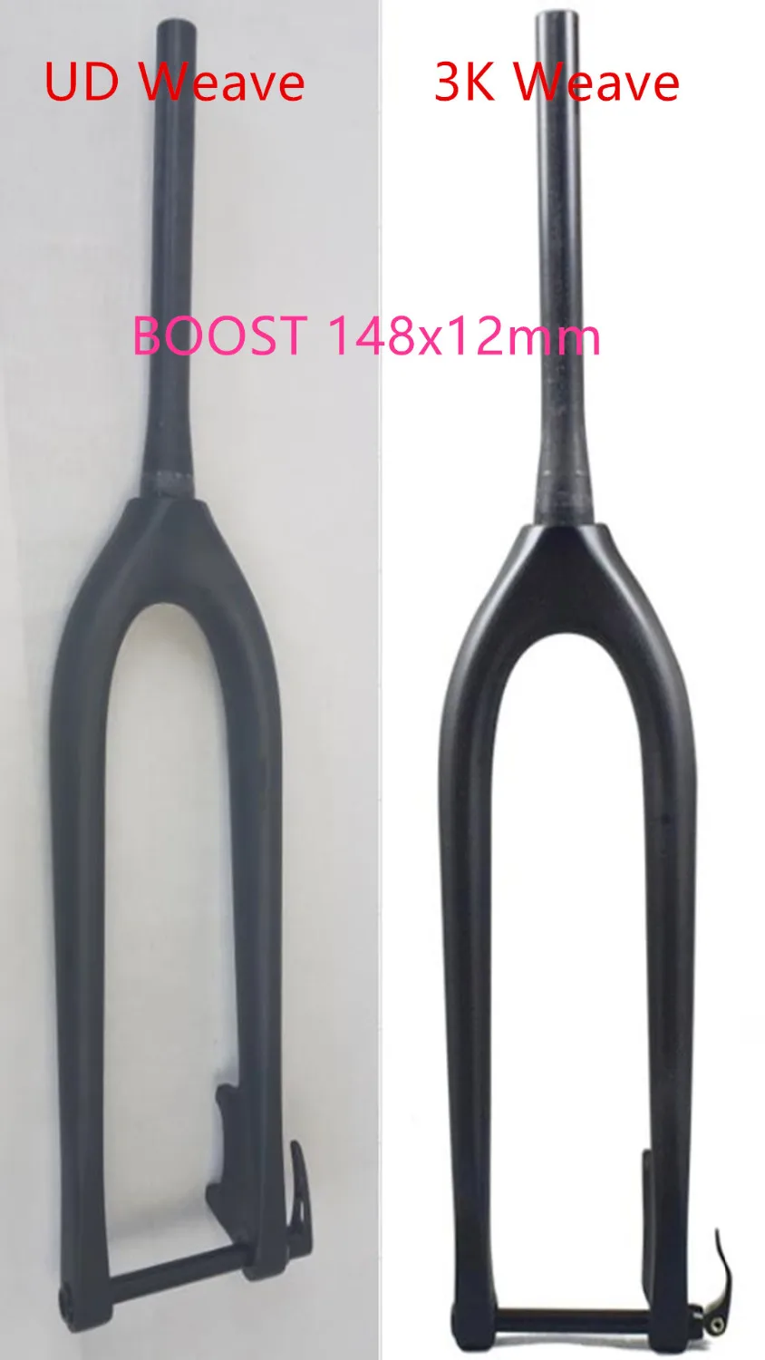 

OEM ODM Full Carbon Fiber T800 3K UD WOVEN Rigid Fork with disc brake 26/27.5(650b)/29ER 28.6mm Taped Boost 110x15mm
