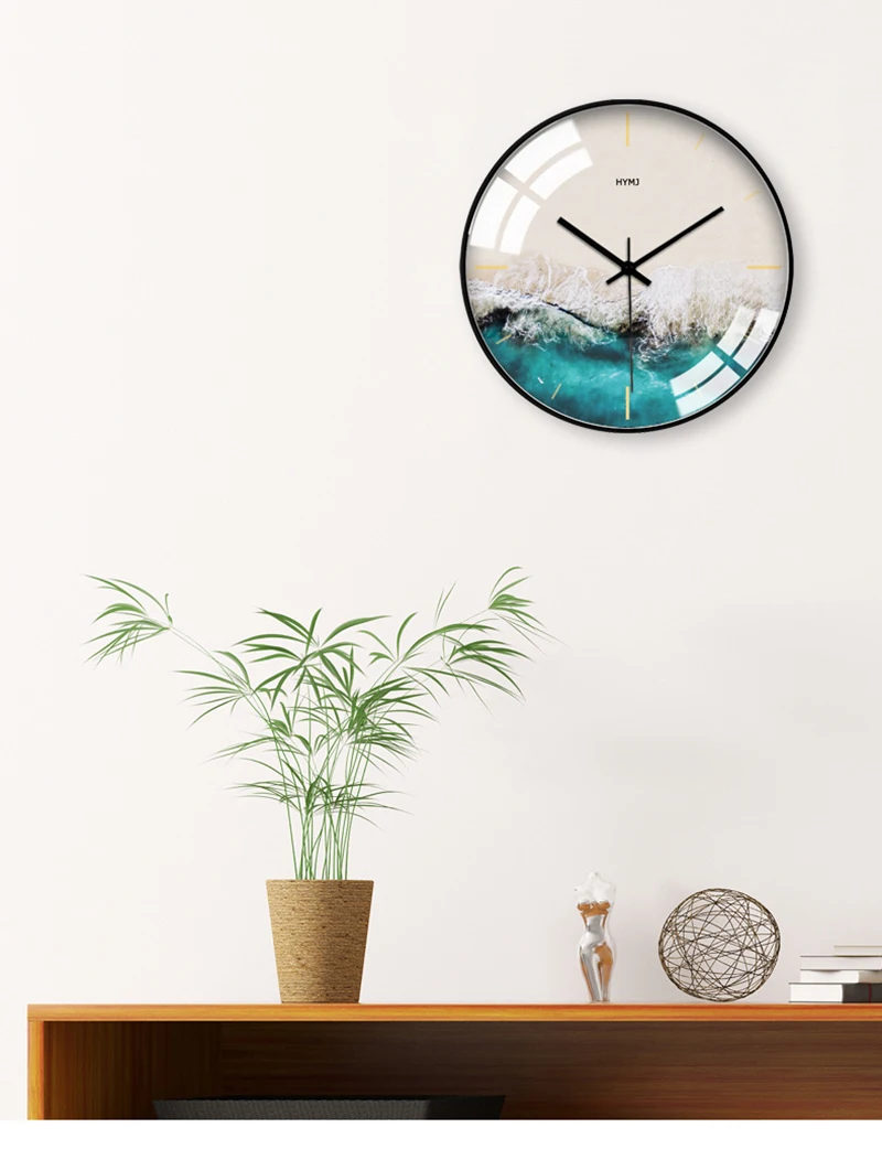 Fresh Plants Wall Clock Modern Design Retro Home Decor Decorations Living Room Wall Clock Digita Wall Watches Home Decor 50Q148