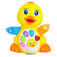 Качающаяся утка ревеня Детская электрическая игрушка утенок животное Танцующая Поющая От 1 до 3 лет игривый желтый цвет