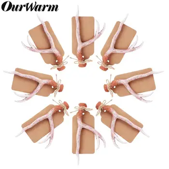 

OurWarm 12Pcs Faux Antlers Christmas Gifts with Kraft Tags Rustic Wedding Favors for Guests Woodland Themed Party Supplies