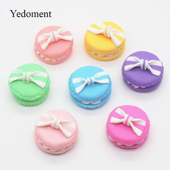 

10pcs Soft Pottery Cute Round Bowknot Macaron Cream Cake For Hair Clips, DIY Craft Decoration Accessories Y19053002