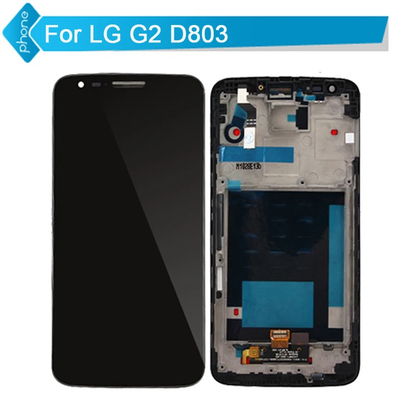

5PCS/LOT For LG Optimus G2 D800 D801 D803 LCD Display with Touch Screen Digitizer Assembly with Frame Free DHL