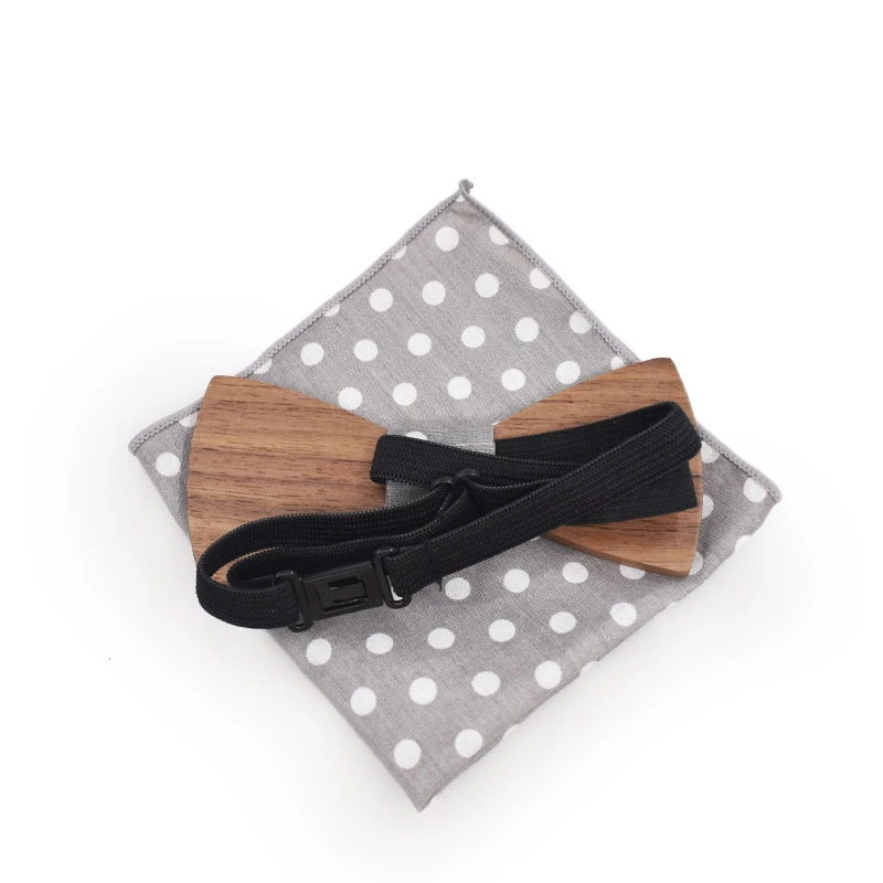 Mantieqingway для мужчин деревянный лук галстук носовой платок запонки брошь Набор для Свадебная вечеринка деревянная бабочка мужской, карманный, квадратный набор