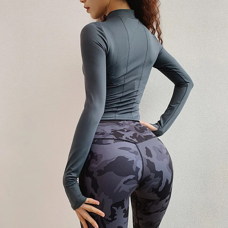 as mulheres de manga longa camisas yoga