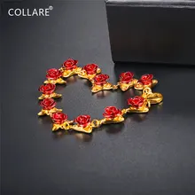 Браслеты с цветком розы для женщин, браслеты и браслеты золотого цвета, подарок с цветком для девочки, Цветочный браслет, ювелирные изделия для свиданий H027