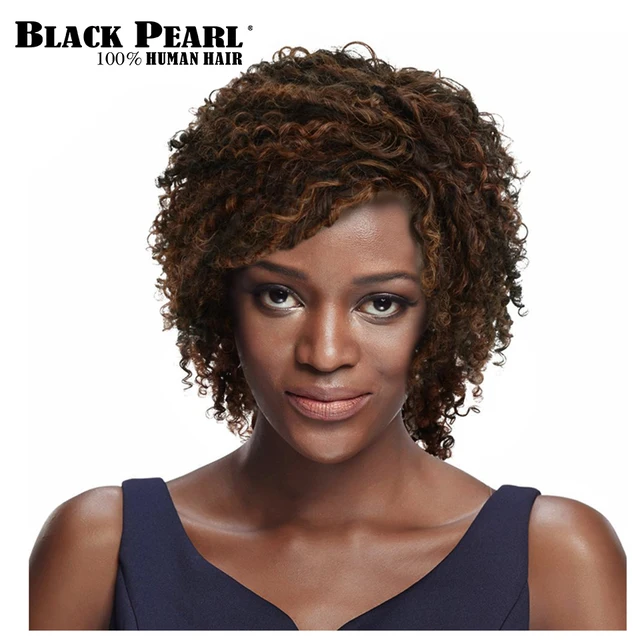 Black Pearl Short Curly Brown Human Hair Wigs For Women Remy Black Pearl Short Curly Brown Human Hair Wigs For Women Remy Afro
