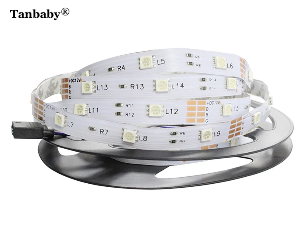 Tanbaby 5 м 150 светодио дный s SMD 5050 DC12V светодио дный Гибкая свет + 44Key ИК-пульт дистанционного управления (только для RGB) + 12 В 2A Мощность адаптер