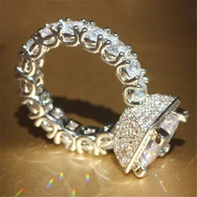 Luxury Promise Ring 925 Silver Micro Pave CZ Engagement Wedding Band Zircon Rings For Women Bridal Statement Jewelry Anillo Gift blucome luxury aaa zircon copper ring clear cz micro pave gold color rings for women flower big long section finger ring wedding