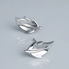 925 пробы серебряные серьги-гвоздики в форме листа для женщин, повседневные стильные серьги для девочки, ювелирные изделия из стерлингового серебра